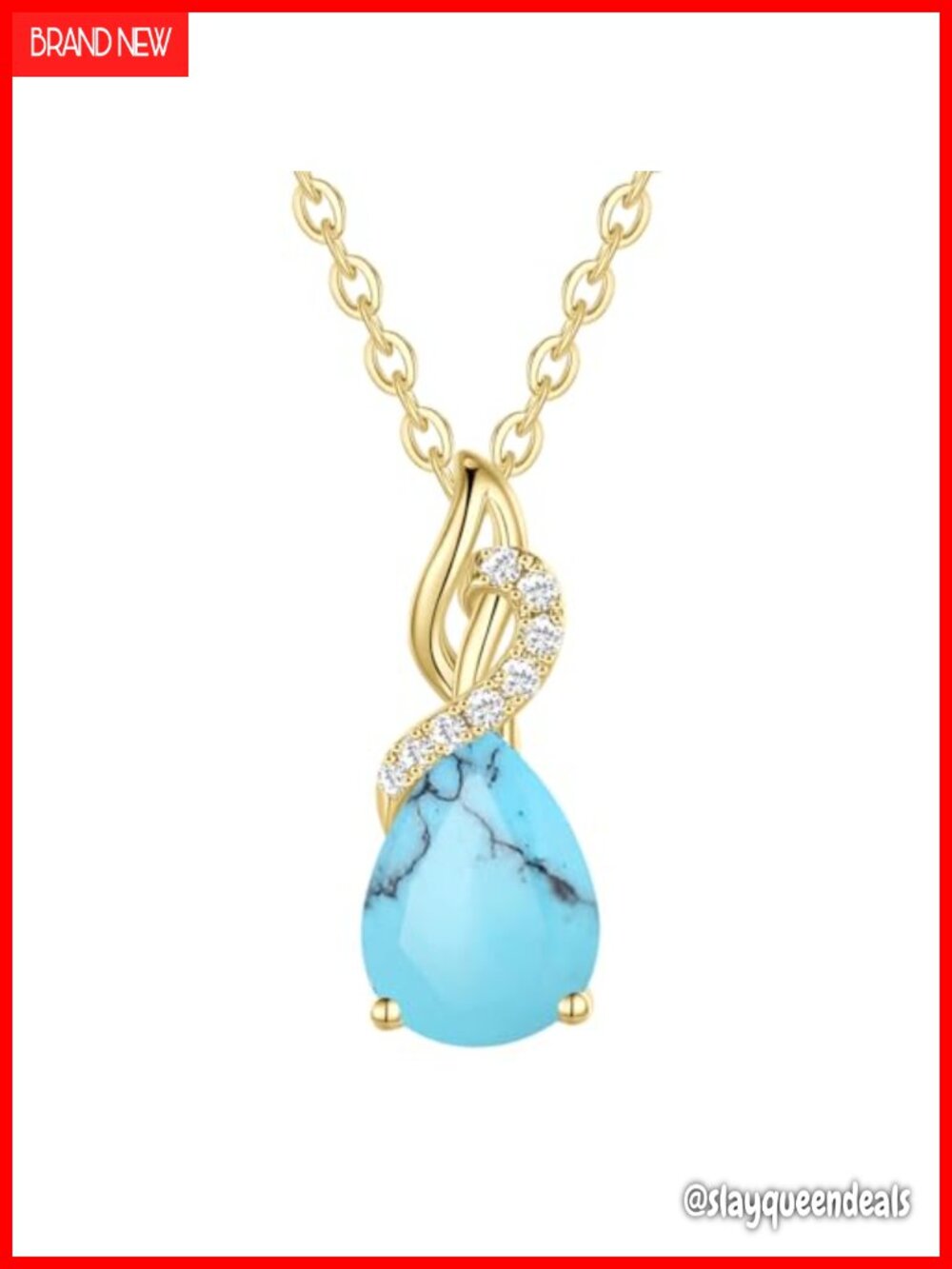 14K Solid Yellow Gold Birthstone Diamond Necklace for Women Fine Jewelry